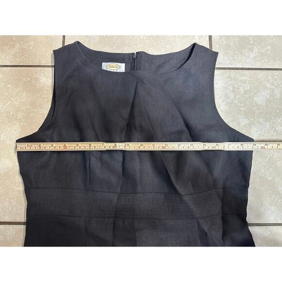 Talbots Women Dress Black 14P Petite A Line Sleeveless Irish Linen Sheath Resort - Picture 5 of 10
